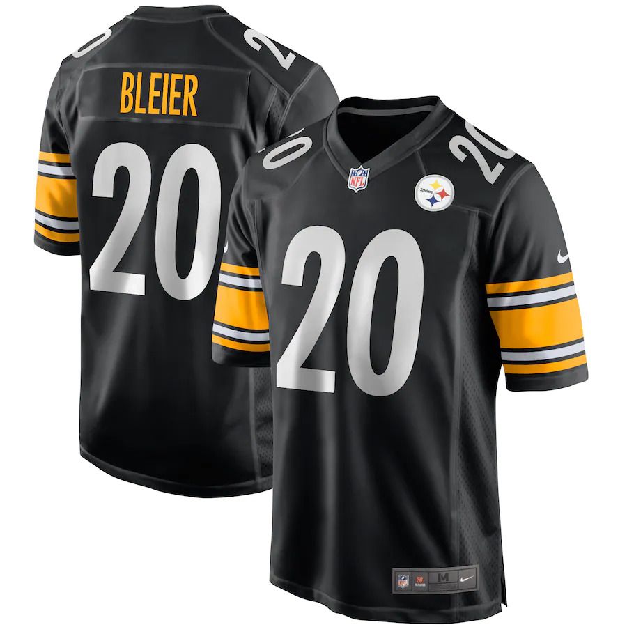 Men Pittsburgh Steelers 20 Rocky Bleier Nike Black Game Retired Player NFL Jersey